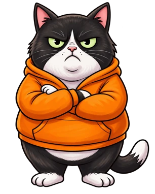 Frankie in his orange hoodie